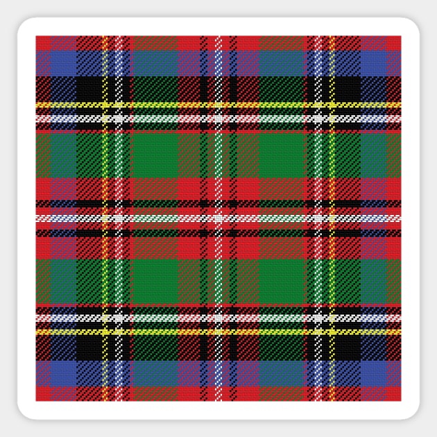 Scottish tartan, red and green, blue and yellow Sticker by kavalenkava